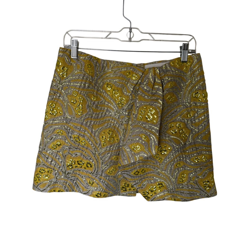 H M Conscious Exclusive Metallic Brocade Jacquard Mini Skirt Women‎ fairycore 10